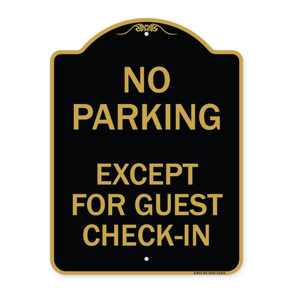 Signmission Parking Reserved for Guests Only, Black & Gold Aluminum Architectural Sign, 18" x 24", BG-1824-23386 A-DES-BG-1824-23386 - main